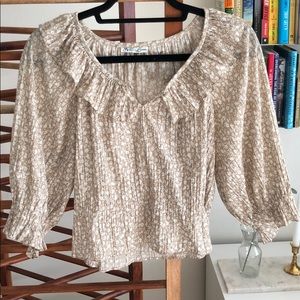 Vintage Floral Ruffle Top